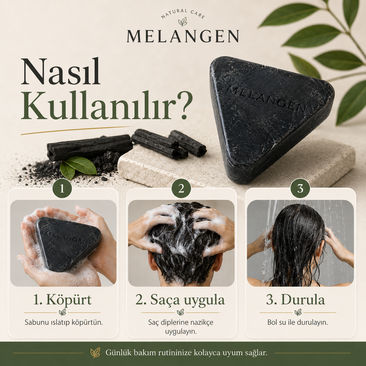 Saç beyazlama karşıtı doğal sabun